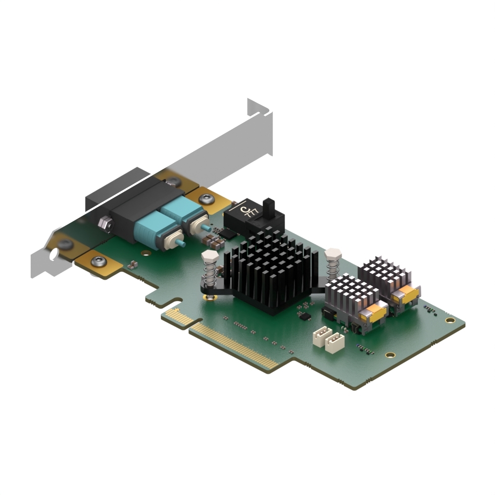 Host adapter with 2 ports for PCIe Gen.3 x4 MTP cables | XIMEA.com