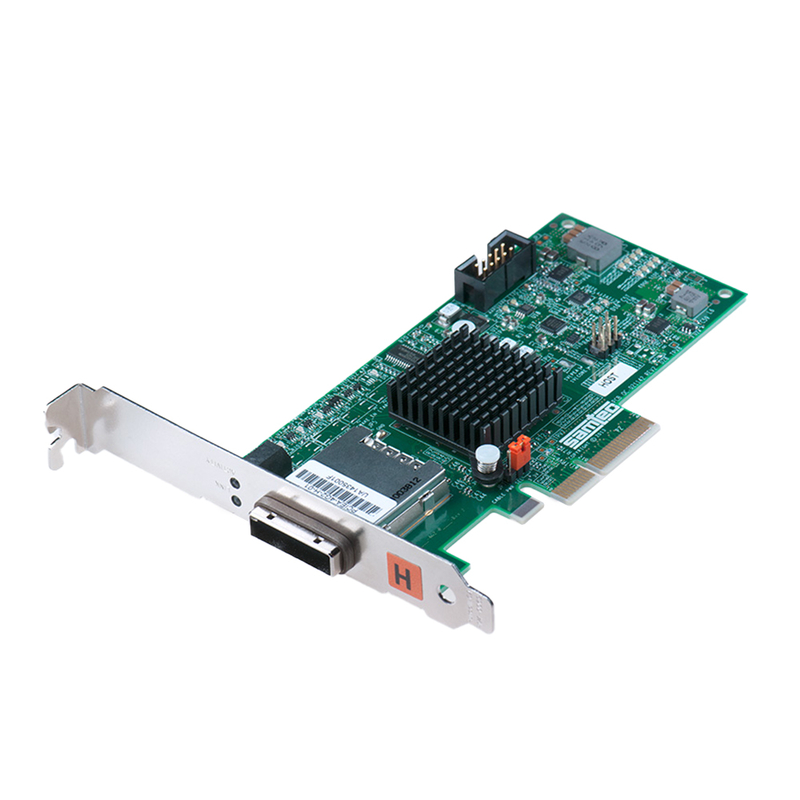 Host adapter for copper and fiber PCIe Gen.2 x4 cables - 1