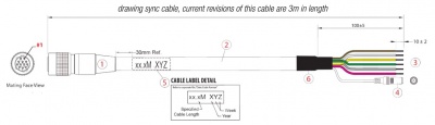 Sync trigger power cable 3m